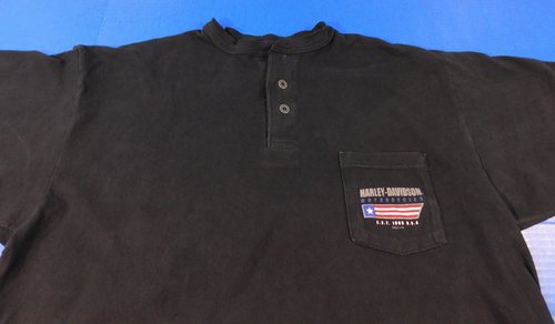 Vtg Harley-Davidson Henley Pocket T-Shirt Men's XL Daytona Florida Made in USA - Picture 2 of 7