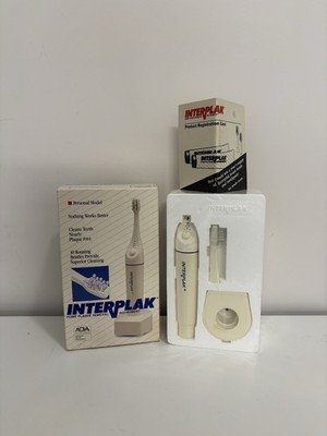 Interplak Model PB-3 Home Plaque Removal Toothbrush & Rechargeable Base NEW