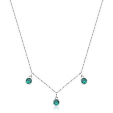 Collana S'AGAPO Dazzly SDZ144 in acciaio 316L con 3 cristalli pendenti colore sm