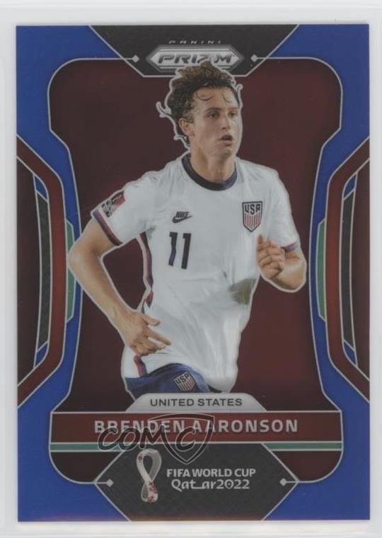2022 Panini Prizm World Cup Qatar Blue Prizm 176/299 Brenden Aaronson #200 05q7