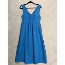 On 34th Double V-Neck Dress Empire Waist Midi Blue Women's Small (New w/o Tags)