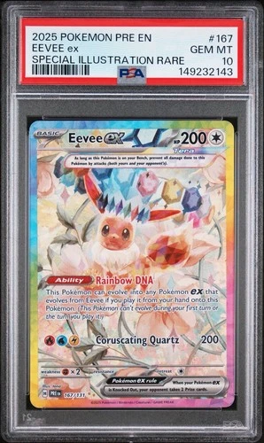 2025 Pokemon PRE EN PRISMATIC EVOLUTIONS #167 EEVEE EX PSA 10