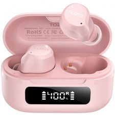 TOZO NC9 Hybrid Active Noise Canceling Wireless Earbuds Bluetooth Headphone Pink