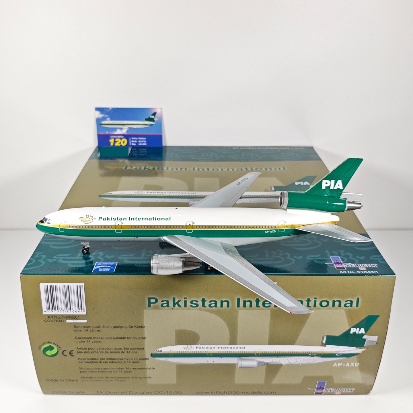 1:200 InFlight PIA DC-10-30 AP-AXD ​Passenger Airplane Diecast Plane Model