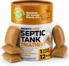 Septic Tank Treatment 12 Pcs for 1-Year Supply, Dissolvable Septic Tank Treat