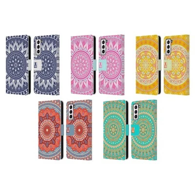 HEAD CASE DESIGNS MANDALA LEATHER BOOK WALLET CASE FOR SAMSUNG PHONES 4 - Image 1 of 4