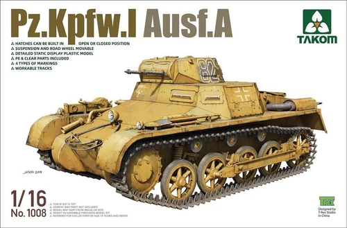 Takom Models 1/16 Panzer I PzKpfw.I Ausf.A w/Workable Tracks