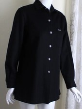 Faconnable Sz S Lux Lux Fabulous Black 100% Wool Fleeced Shirt Jacket