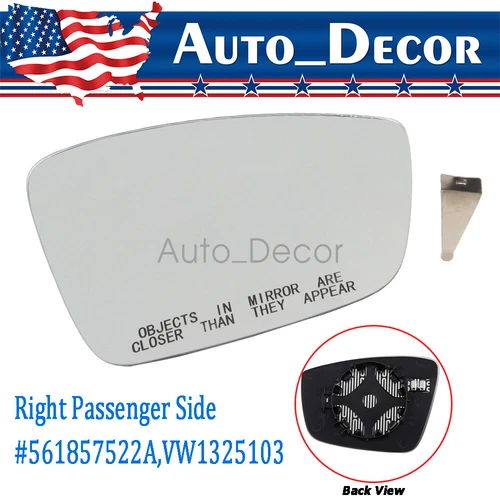 Mirror Glass For 2012-2015 Volkswagen Passat Heated Passenger Side 561857522