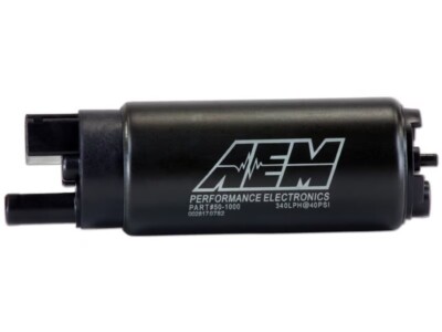 AEM 340LPH HIGH FLOW IN-TANK FUEL PUMP, OFFSET INLET, 84 GPH AT 40 PSI