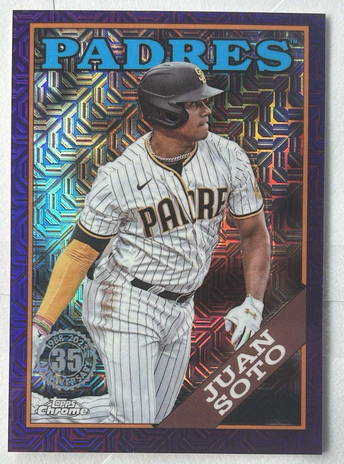 Juan Soto 2023 Topps Silver Pack Chrome T88C-30 Purple Mojo Refractor serial /75
