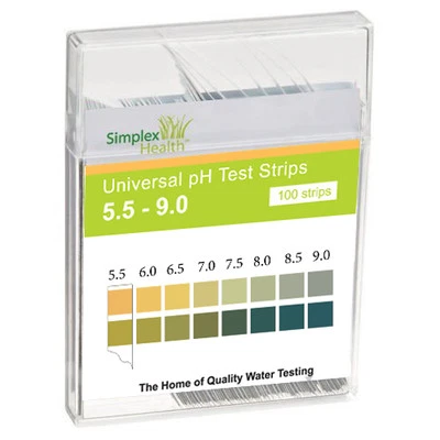 pH Test Strips Range 5.5-9.0 (100 Strips) by Simplex Health | Alkaline Water