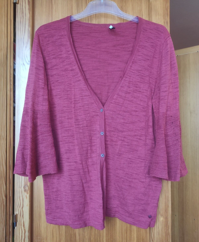 feine Strickjacke, rostfarben, meliert, 3/4 Arm, Größe 44, von Olsen