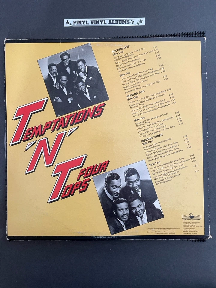 TEMPTATIONS “N” THE FOUR TOPS T.N.T-1986 3X VINYL LP RECORDS-COMP-EX-SEE DEMO Foto 2 de 4