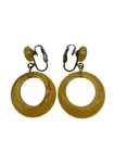 MCM Gold Lucite Earrings Dangle Clip On Vintage Fashion Costume Jewelry