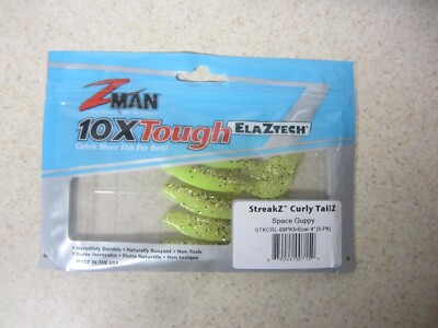 Zman Soft Lure StreakZ Curly 4 Inch  Space Guppy  5 pack NEW STKCRL