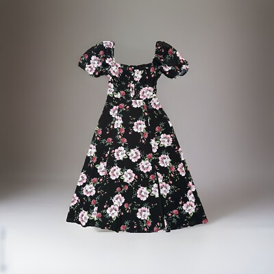 cannes midi dress Yumi Kim Cannes Midi Dress In Garland Black Size Small
