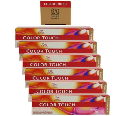 Wella Color Touch 6 x 60 ml 6/0 dunkelblond Set