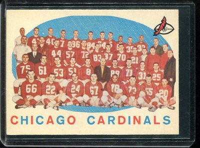 1959    Topps    Football    # 118   Chicago Cardinals   (NM+)   Near Mint Plus
