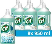 8 x Cif All Purpose Floor Cleaner Ocean Fresh 950ml 2.64 per litre