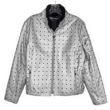 Jamie Sadock Laser Cut Polkadot Faux Fur Collar Zip Front Jacket Women’s Small