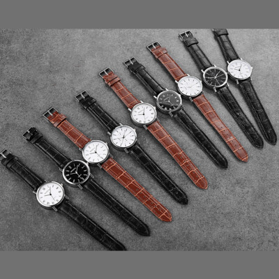 HERREN ARMBANDUHR LEDER QUARZUHR UHR UHREN LEDERUHR SCHMUCK ACCESSOIRS - NEU