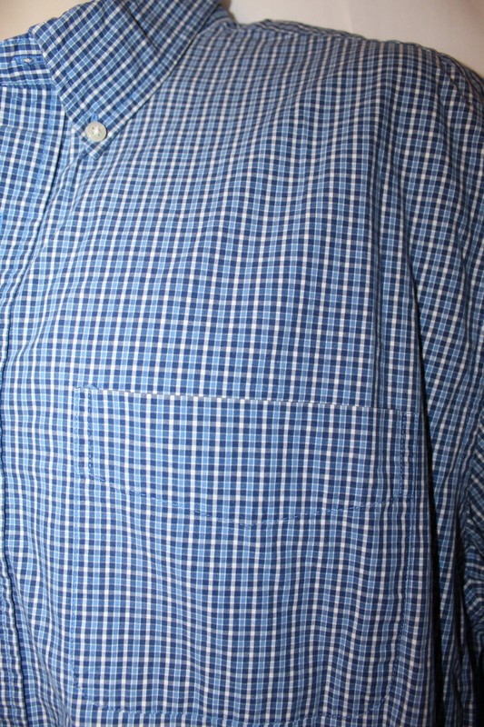 mens vtg abercrombie & fitch woven button shirt XL pre-owned blue plaid