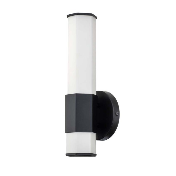 Wandleuchte Wandlampe Badezimmer Feuchtraumlampe Alu 1 Flammig Glas Schwarz Led-image