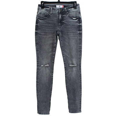 CAbi High Skinny Jeans Womens Size Gray Distressed Stretch Denim Style  #3939
