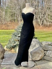 SALE Vintage Adele Simpson Glamorous Black Velvet Strapless Evening Gown