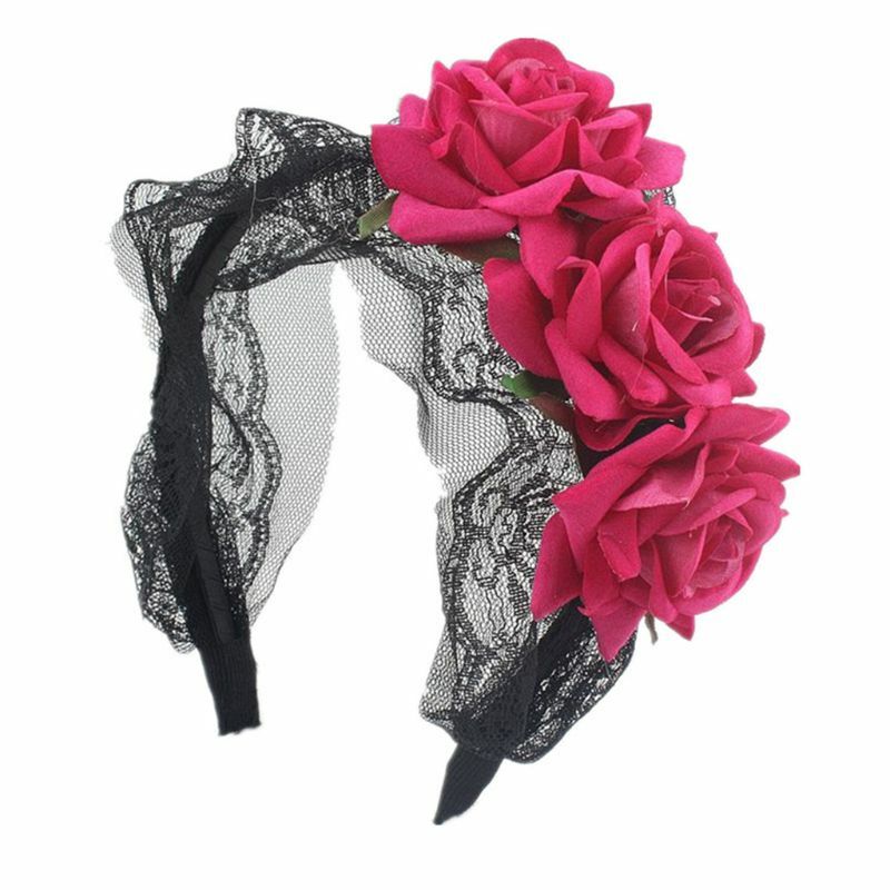 FRCOLOR Haarreif Mit Blumen, Tag Der Toten Rosen Ha Produktbild-Vorschau 13