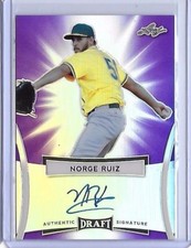 2017 Leaf Metal Draft NORGE RUIZ Purple Prismatic Auto RC 15/15 ATHLETICS