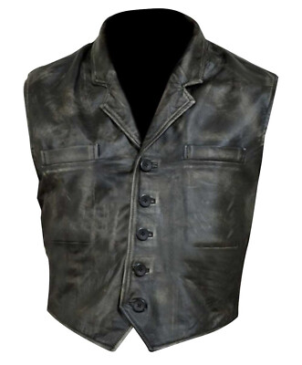 Men's Hell on Wheels Cullen Bohannon Anson Mount Vintae Cosplay Leather Vest
