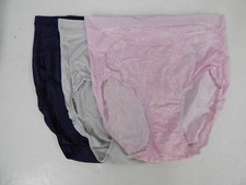 Breezies Silky Knit Full Brief Panties Set of 3-Swirl/Gray/Navy-Small-A382452