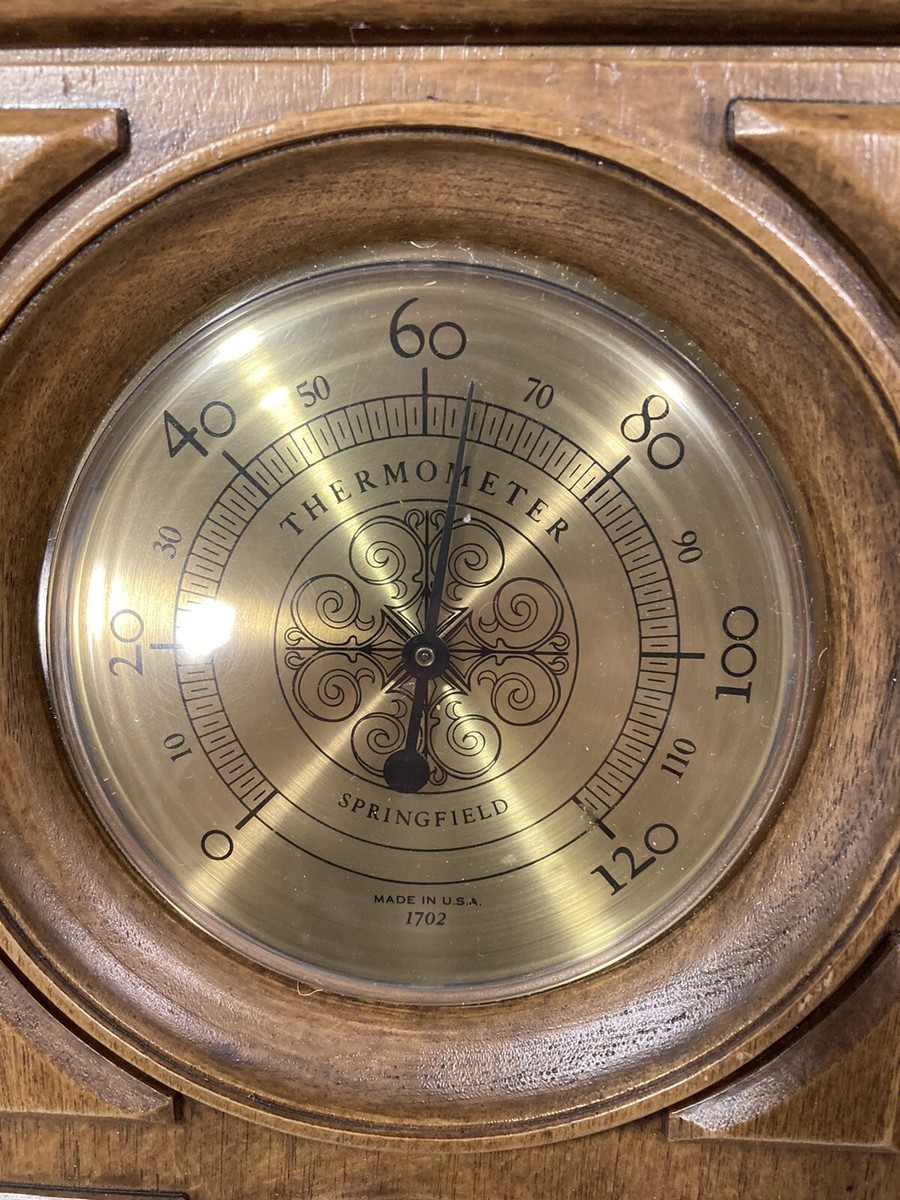 インテリア時計 SPRINGFIELD MARINER WEATHER STATION TRIO Vtg Springfield Mariner Weather Station Trio Thermometer/Barometer
