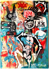 JEAN MICHEL BASQUIAT 28x20 in. Acrylic painting on canvas signed & stamped