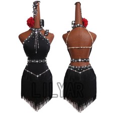 New Latin Dance Dress Competition Dress Costumes Skirt Performing Dress Adult