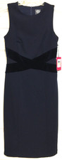 NWT Vince Camuto size 4 navy blue sleeveless straight holiday dress $148