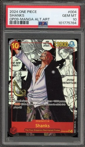One Piece CCG Shanks Manga Alternate Art OP09-004 PSA 10 Gem Mint