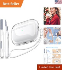 Luxury AirPods Pro 2 Case: Clear Shockproof Cover with Cleaning Kit  Lanyard