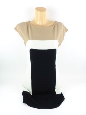 Patrizia Pepe Damen Kleid Gr. 38 Etuikleid Regular Rundhals ärmellos Bunt (WM)