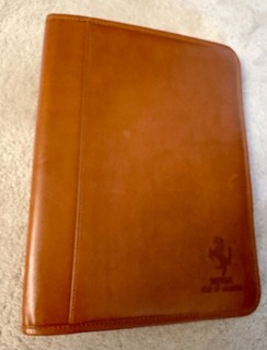 FERRARI logo LEATHER PADFOLIO Pad Holder Ferrari Club of America!