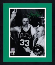 Frmd Larry Bird Boston Celtics Signed 8'' x 10'' Celebration  Auerbach Photo