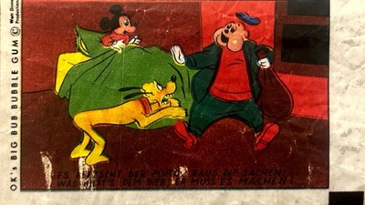 O K s BIG BUBBLE GUM Sammelbild Mickey Mouse/ Pluto