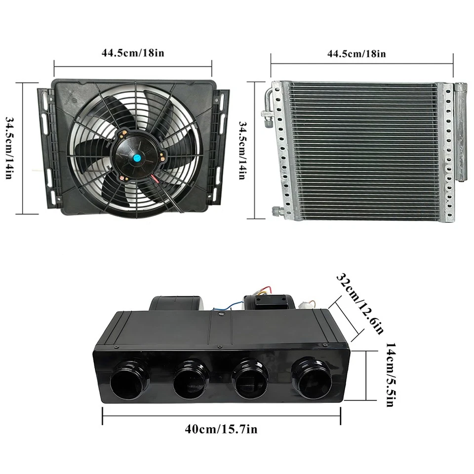 12V Cool&Heat Electric Air Conditioner Universal Underdash DC Auto Car A/C Kit - Image 3 of 4
