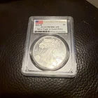 2025-W Proof $1 American Silver Eagle Laser Beam Privy PCGS PR70DCAM FDOI Flag