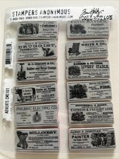 NEW Tim Holtz Stampers Anonymous Stamp Set ADVERTS CMS101 Advertisments