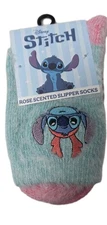 Disney Stitch Rose Scented Fuzzy Soft Women's Slipper Socks 1 pair - One Size