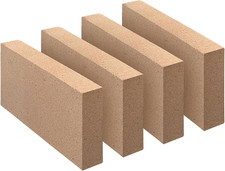 Food Grade Insulating Fire Bricks 9"x4.5"x1.25" - 4-Pack for Wood Stoves  Ovens