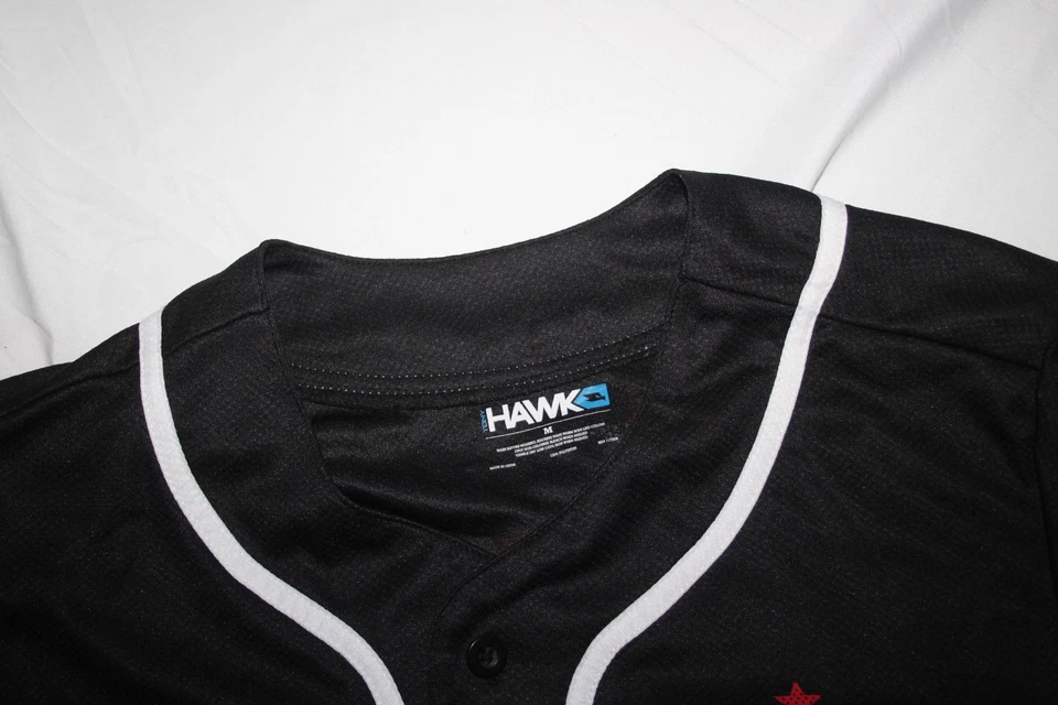 TONY HAWK Men's M Black Button Jersey Shirt NYC 1998 Stars Graphic Skate - Image 2 of 4